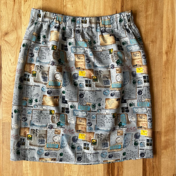 Vintage 90s vintage 100% Silk Mail Wrap Skirt - Picture 5 of 14